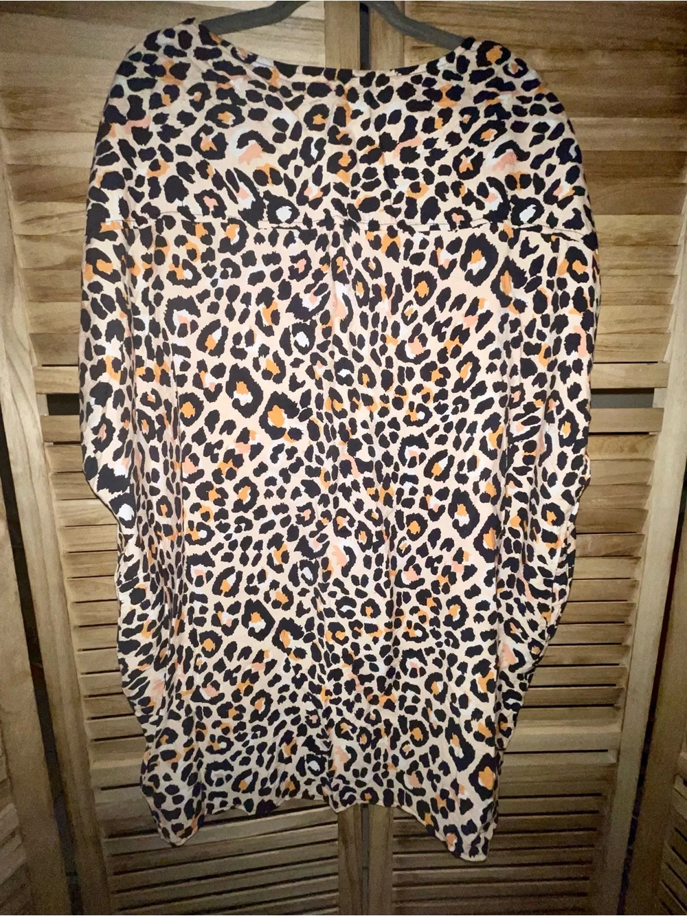 Umgee XL Leopard Animal Print Oversized Tunic Shift Dress Boho